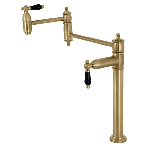 Deck Mount Pot Filler, Brushed Brass